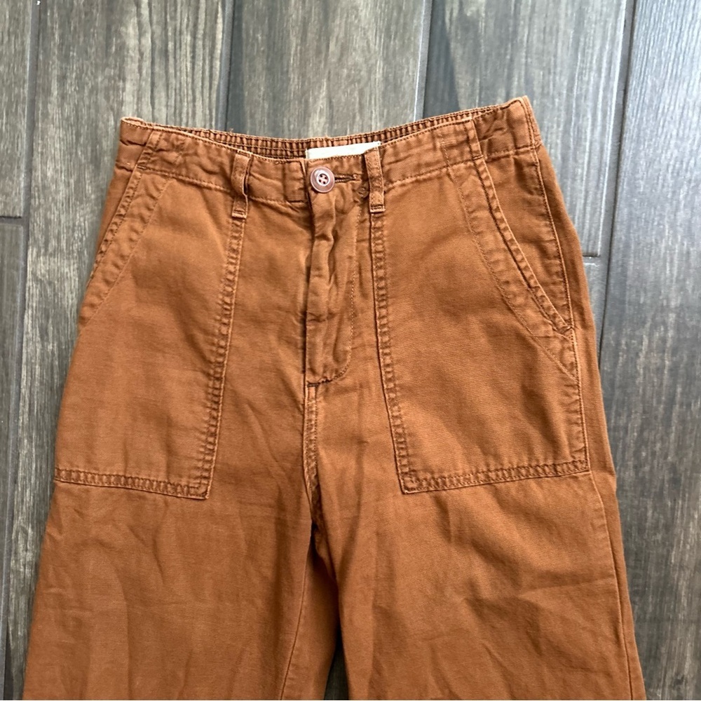 The GREAT. The General Wide Leg Cropped Pants in Cooper Sz 26 - Picture 5 of 9